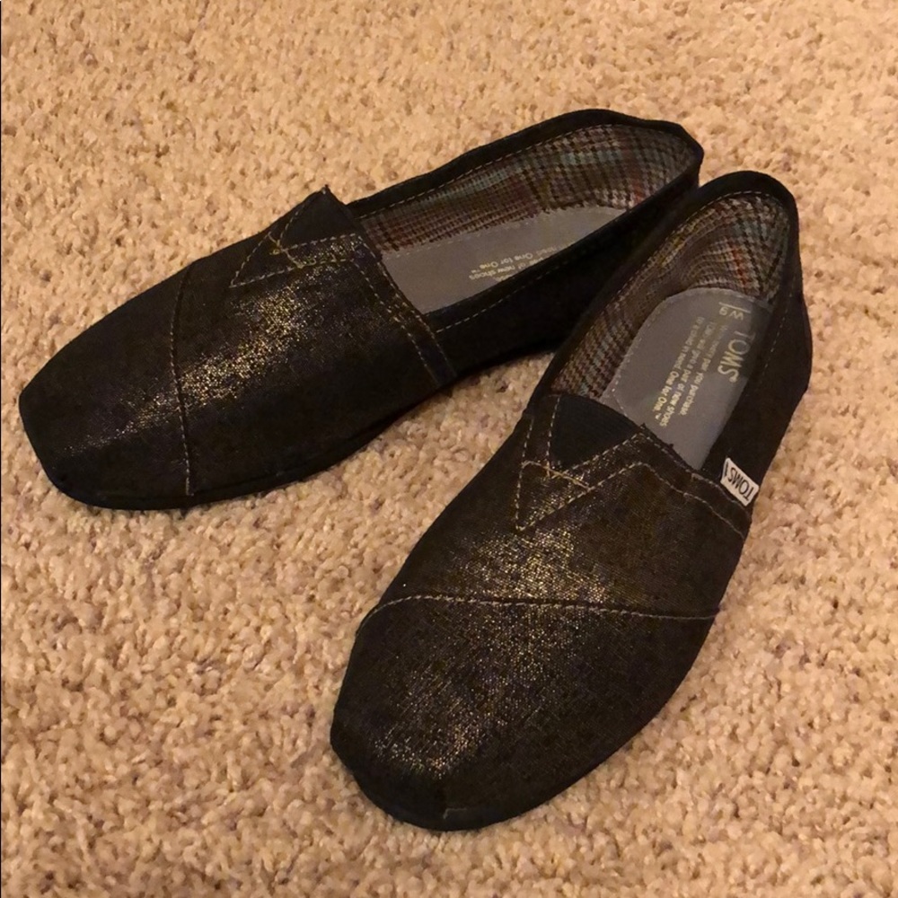 TOMS classics gold metallic linen